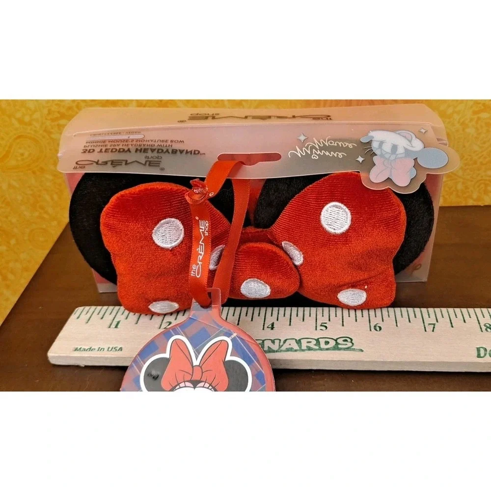 DISNEY The Creme Shop x Minnie Mouse 3D Teddy‎ Spa Headband with Red Bow
